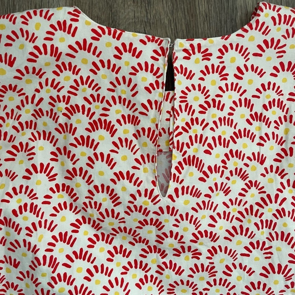 Ann Mashburn XS Puff Sleeve Cotton Dress Red Floral Romantic Southern prep $395 - Picture 7 of 7